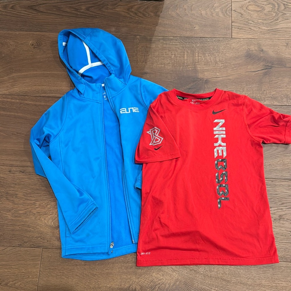 Nike dri fit boys small top and jacket